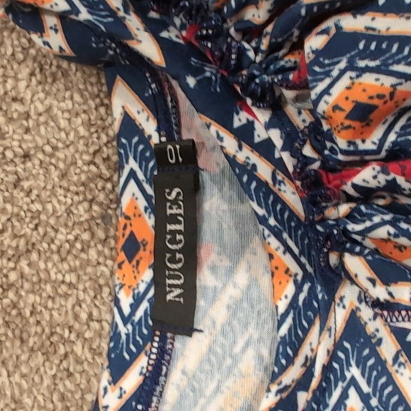 Geometric Patterned Ruffle Sleeve Dress - Picture 2 of 3